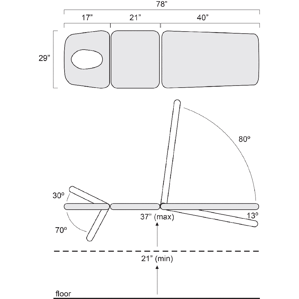 Hausmann Titan Premier 3-Section Hi-Lo Treatment Table