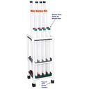 MJM Therapy Rehab Weight Bars Mobile Storage Cart