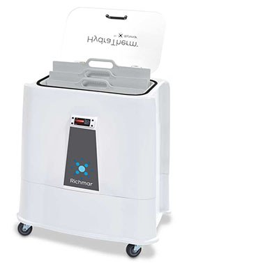 Richmar HydraTherm Heater - Deluxe, Traditional Rack System with Electric-powered Drain Pump and Side Shelf, + 12 HydraHeat Packs (3 of each size)