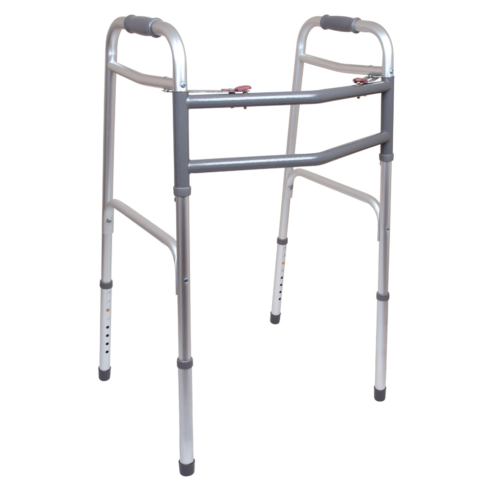 ProBasics Bariatric Two-Button Folding Walker without Wheels, Adult - Case of 4