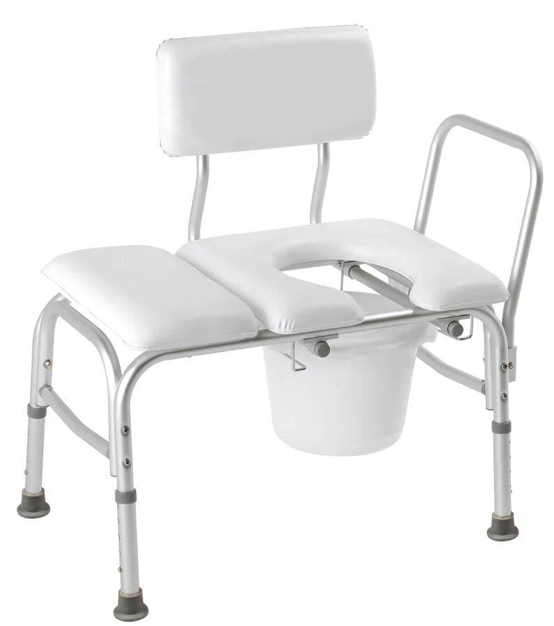 Carex Deluxe Padded Transfer Bench with Opening & Bucket