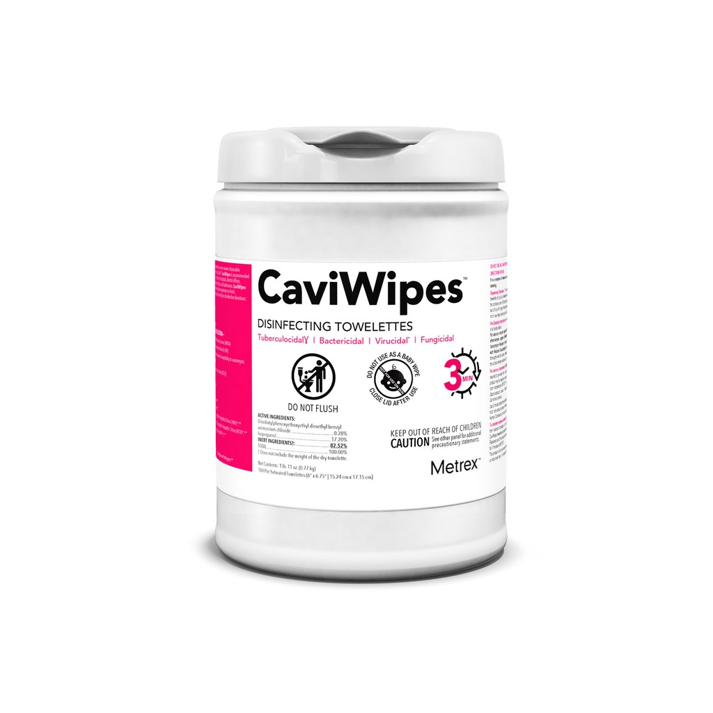 Metrex Caviwipes Disinfecting Towlettes - 160 Wipes