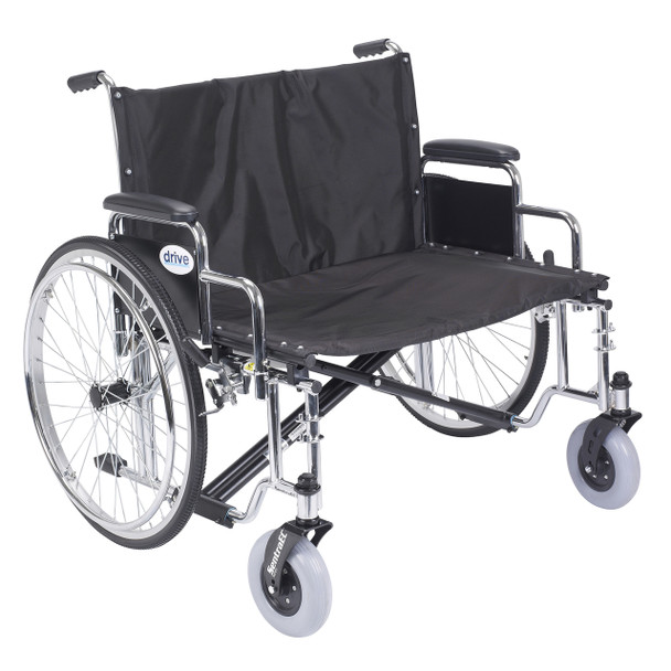 Drive Medical Sentra EC Heavy Duty Extra Wide Wheelchair, Detachable Desk Arms