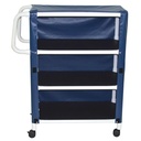 MJM 3 Shelft Linen Cart - Mesh or Solid Vinyl Cover