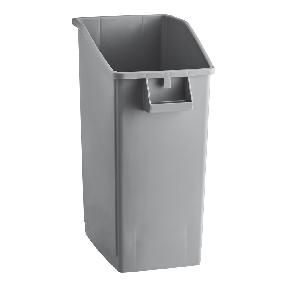 Lavex 92 Qt. / 23 Gallon Gray Rectangular Under-Counter Trash Can