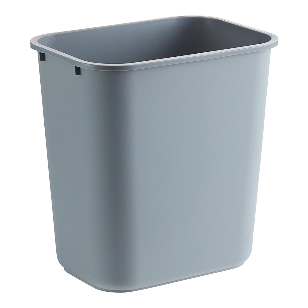 Lavex Janitorial 28 Qt. / 7 Gallon Gray Rectangular Wastebasket