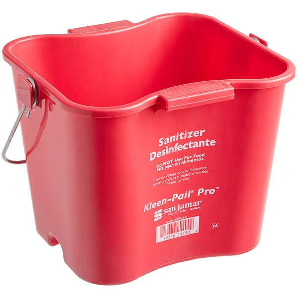 San Jamar 8 Qt. Red Sanitizing Kleen-Pail Pro Bucket