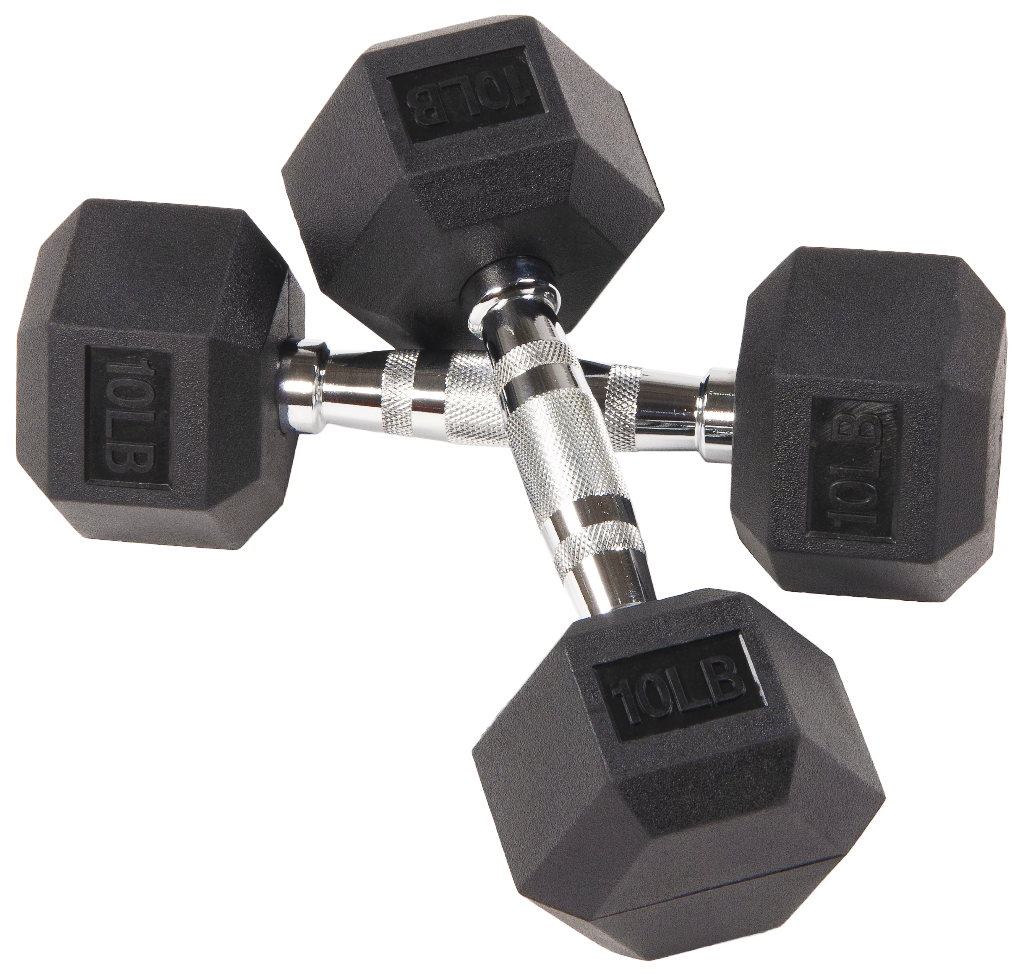 Rubber Hex Dumbbells 5-50lb Set