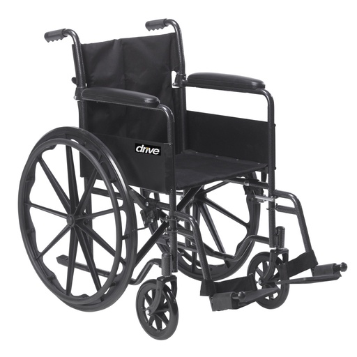 [DDHSSP118FA-SF] Drive Medical Silver Sport 1 Wheelchair - 18"