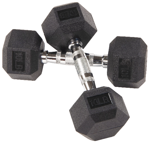 [FPDRBHX-5-50] Rubber Hex Dumbbells 5-50lb Set
