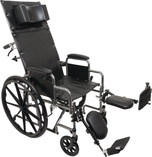 [CHBWCR2018E] ProBasics Reclining Wheelchair 20" x 16" w/Removable Desk Arms and Elevating Leg Rests