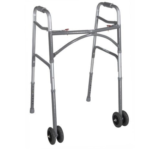 [DDH10220-1WW] Drive Medical Heavy Duty Bariatric Two Button Walker with Wheels