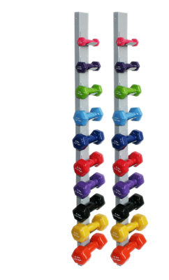 [FAB10-0566] Cando Vinyl Dumbbell, 20 Piece Set w/Wall Racks