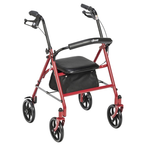 [DDH10257RD-1] Drive Medical Durable 4 Wheel Rollator with 7.5" Casters