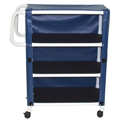 [MJM332-3C] MJM 3 Shelf Linen Cart - Mesh or Solid Vinyl Cover